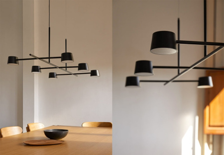 Люстра металлическая черная Nera