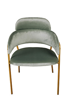 Стул из светло-мятного велюра