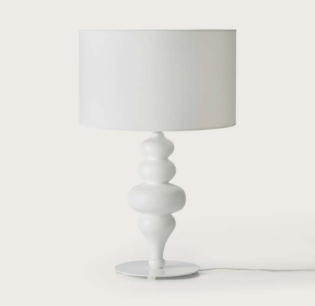 Настольная лампа белая, металл, дерево Torno