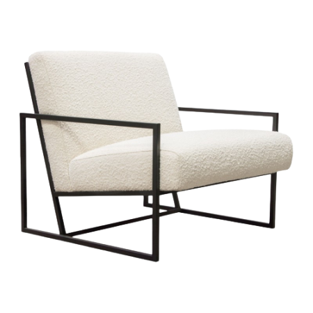 Кресло бежевое с металлическим каркасом Luxe